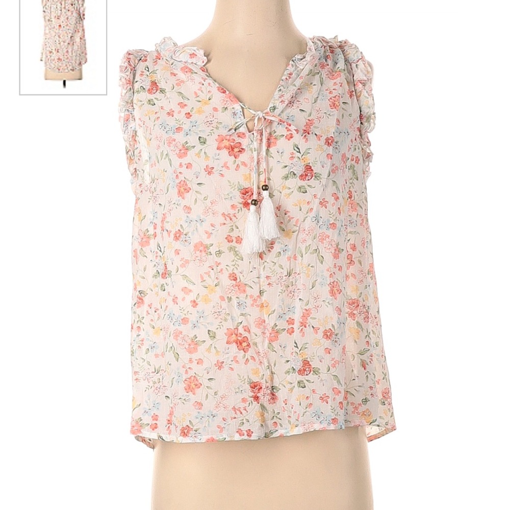 We are Sundays floral sleeveless blouse wearesunday shirt top size 1